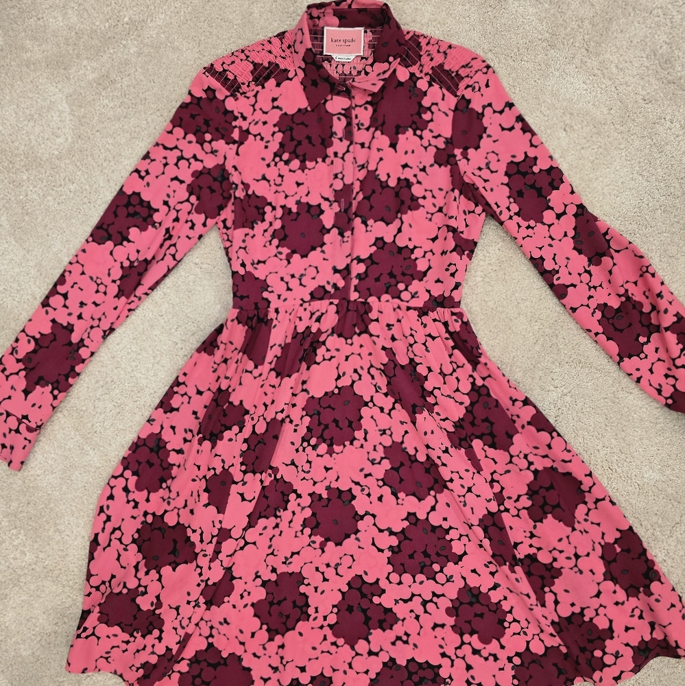 Kate Spade Pink and Burgundy Floral Dress